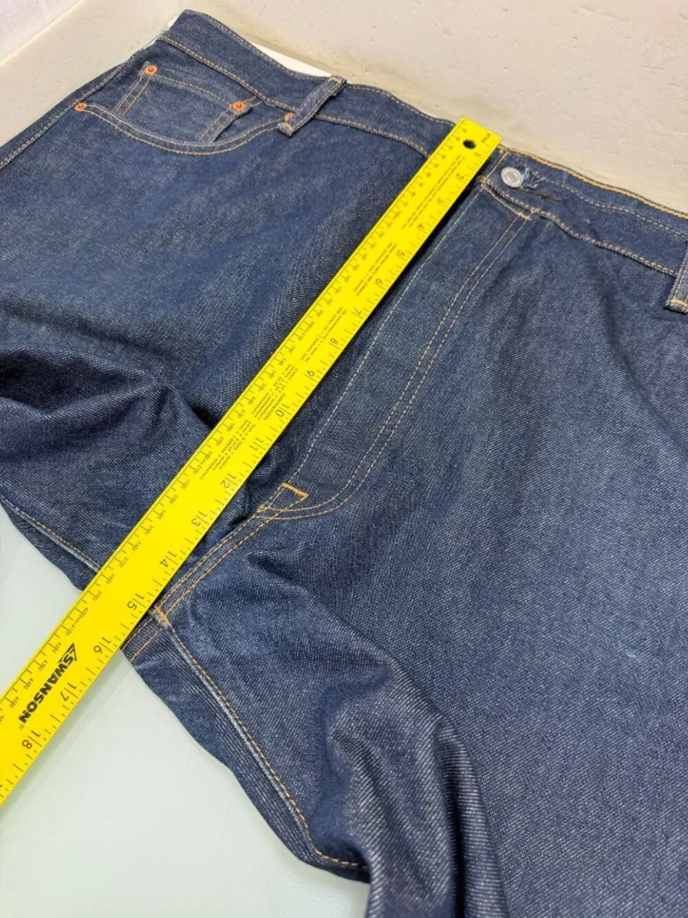 Levis 501 Jeans Men's 48X29 Raw Denim Button Fly Straight Leg